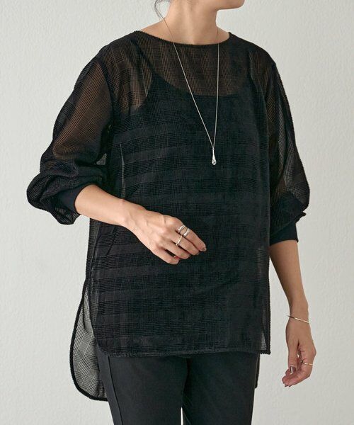 BEARDSLEY / ビアズリー シャツ・ブラウス | グレンチェックベルベットプルオーバー | 詳細5