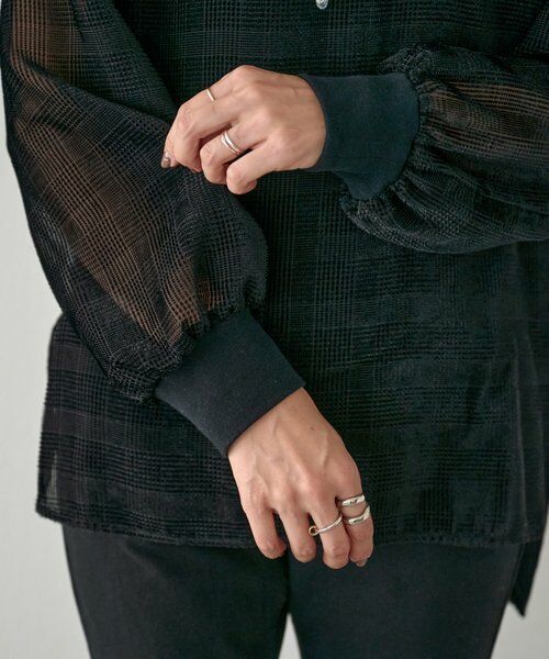 BEARDSLEY / ビアズリー シャツ・ブラウス | グレンチェックベルベットプルオーバー | 詳細6