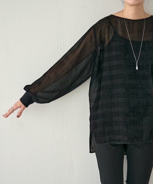 BEARDSLEY / ビアズリー シャツ・ブラウス | グレンチェックベルベットプルオーバー | 詳細9