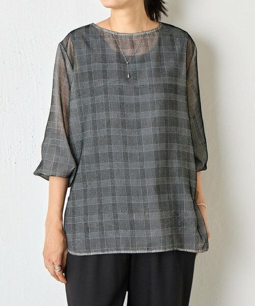 BEARDSLEY/ビアズリー グレンチェックベルベットプルオーバー ホワイト F BEARDSLEY/ビアズリー グレンチェックベルベットプルオーバー ホワイト F