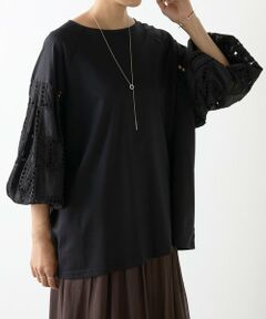 BEARDSLEY / ビアズリー カットソー | 袖編み編みレースカットソー