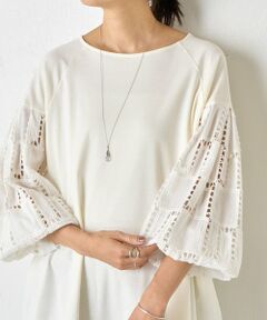 BEARDSLEY / ビアズリー カットソー | 袖編み編みレースカットソー