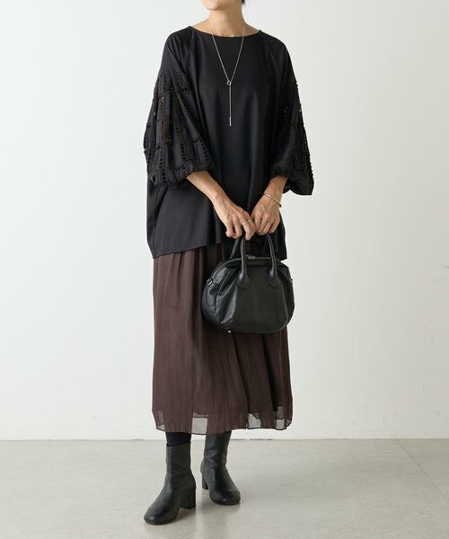 BEARDSLEY / ビアズリー カットソー | 袖編み編みレースカットソー | 詳細11