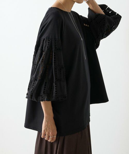 BEARDSLEY / ビアズリー カットソー | 袖編み編みレースカットソー | 詳細5