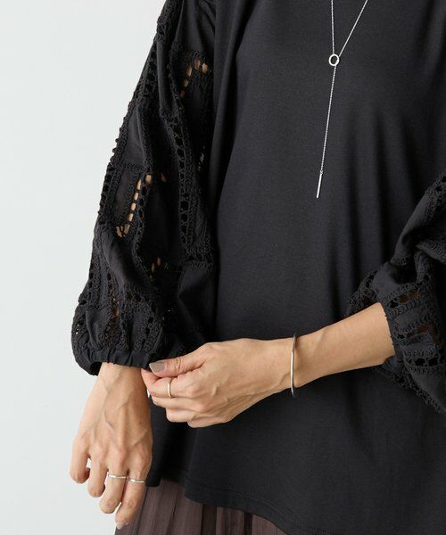 BEARDSLEY / ビアズリー カットソー | 袖編み編みレースカットソー | 詳細6