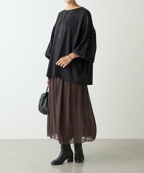 BEARDSLEY / ビアズリー カットソー | 袖編み編みレースカットソー | 詳細9