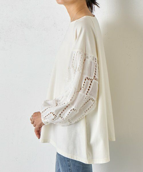 BEARDSLEY / ビアズリー カットソー | 袖編み編みレースカットソー | 詳細23