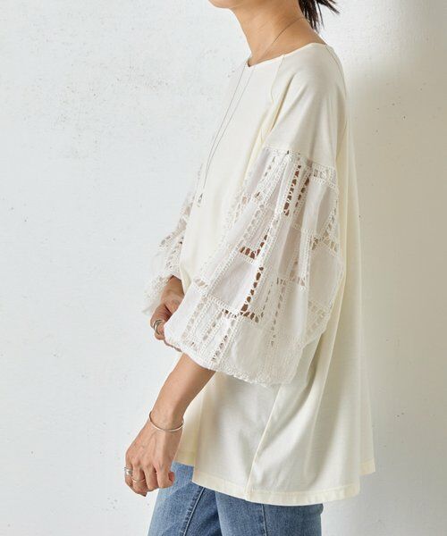 BEARDSLEY / ビアズリー カットソー | 袖編み編みレースカットソー | 詳細13