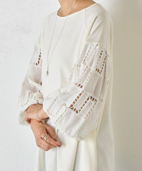 BEARDSLEY / ビアズリー カットソー | 袖編み編みレースカットソー | 詳細16