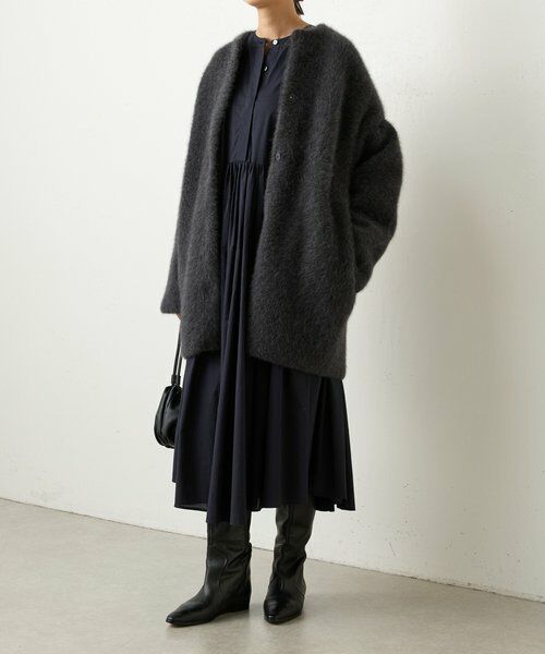 新品タグ付✨BEARDSLEYビアズリー　洗えるニットコート　モカ BEARDSLY ビアズリー 洗えるニットコート モカ