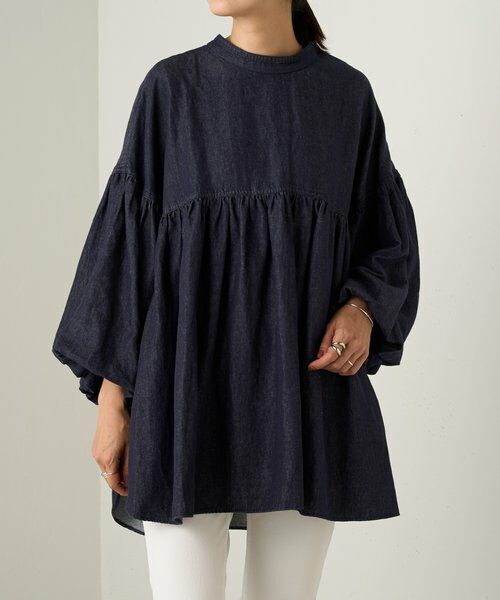 BEARDSLEY / ビアズリー シャツ・ブラウス | デニムギャザーブラウス | 詳細1