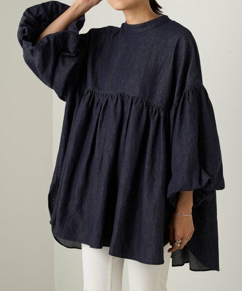 BEARDSLEY / ビアズリー シャツ・ブラウス | デニムギャザーブラウス | 詳細2