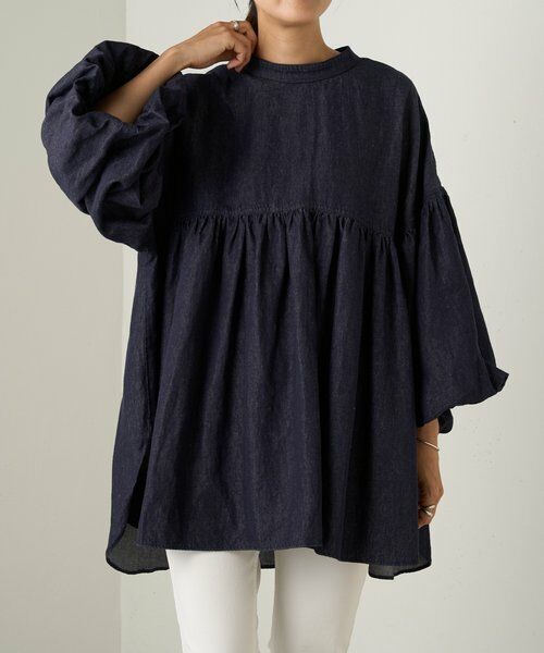 BEARDSLEY / ビアズリー シャツ・ブラウス | デニムギャザーブラウス | 詳細5