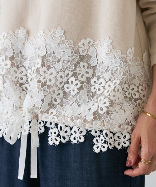 BEARDSLEY / ビアズリー カットソー | 裾レースコットンカットソー | 詳細13