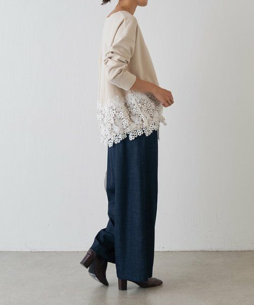 BEARDSLEY / ビアズリー カットソー | 裾レースコットンカットソー | 詳細15