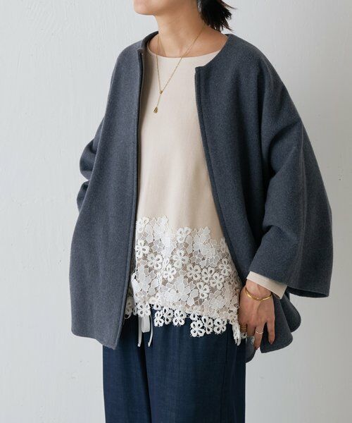 BEARDSLEY / ビアズリー カットソー | 裾レースコットンカットソー | 詳細18