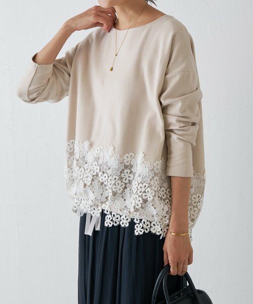 BEARDSLEY / ビアズリー カットソー | 裾レースコットンカットソー | 詳細3