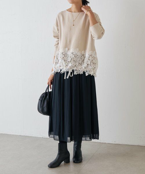 BEARDSLEY / ビアズリー カットソー | 裾レースコットンカットソー | 詳細4