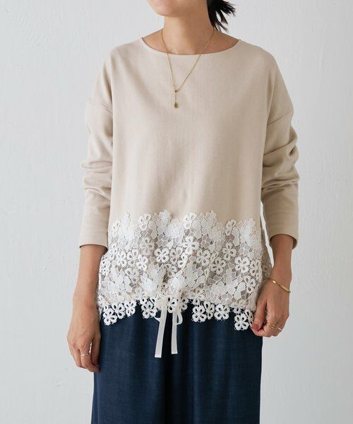 BEARDSLEY / ビアズリー カットソー | 裾レースコットンカットソー | 詳細6