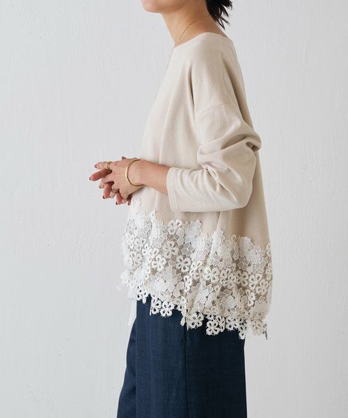 BEARDSLEY / ビアズリー カットソー | 裾レースコットンカットソー | 詳細8