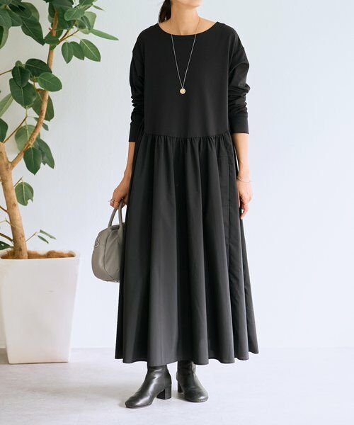 ドッキングボリュームワンピース （ロング・マキシ丈ワンピース