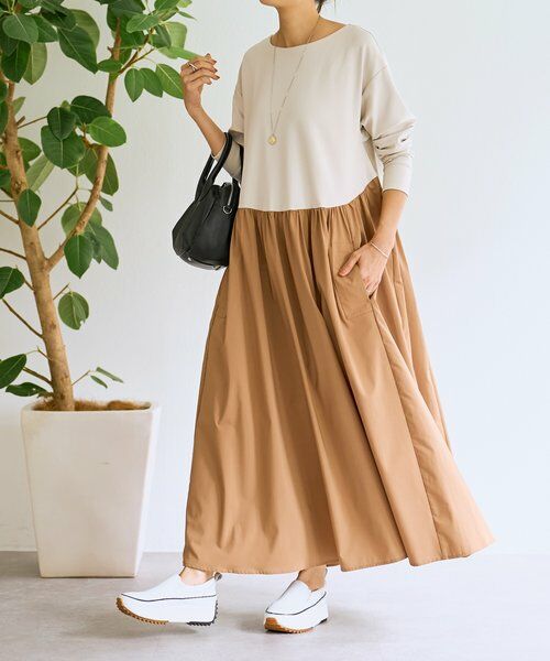 BEARDSLEY / ビアズリー ロング・マキシ丈ワンピース | ドッキングボリュームワンピース | 詳細12