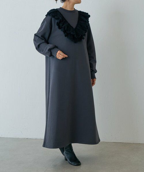 BEARDSLEY / ビアズリー ロング・マキシ丈ワンピース | タムレース裏毛ワンピース | 詳細13