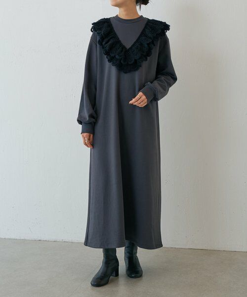 BEARDSLEY / ビアズリー ロング・マキシ丈ワンピース | タムレース裏毛ワンピース | 詳細16