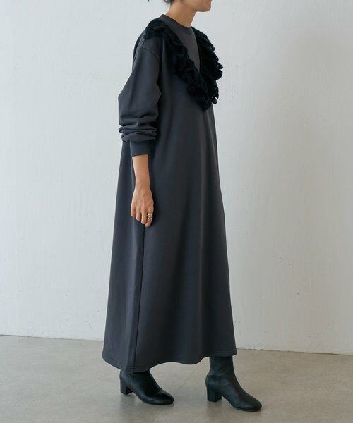 BEARDSLEY / ビアズリー ロング・マキシ丈ワンピース | タムレース裏毛ワンピース | 詳細4