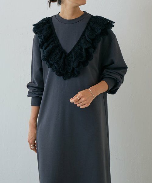 BEARDSLEY / ビアズリー ロング・マキシ丈ワンピース | タムレース裏毛ワンピース | 詳細5