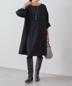 ビアズリー　袖パフダンボールワンピース　グレー 袖パフダンボールワンピース （ロング・マキシ丈ワンピース