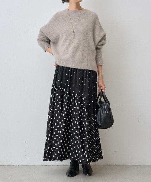 BEARDSLEY / ビアズリー ロング・マキシ丈スカート | ドットパッチワークロングスカート | 詳細12