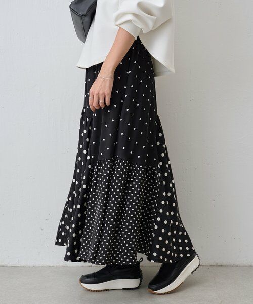 BEARDSLEY / ビアズリー ロング・マキシ丈スカート | ドットパッチワークロングスカート | 詳細17