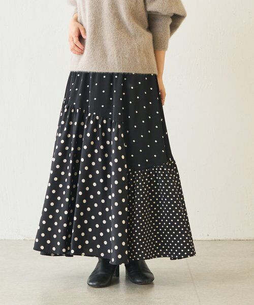 BEARDSLEY / ビアズリー ロング・マキシ丈スカート | ドットパッチワークロングスカート | 詳細22