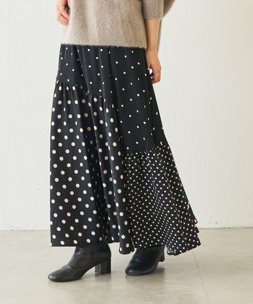 BEARDSLEY / ビアズリー ロング・マキシ丈スカート | ドットパッチワークロングスカート | 詳細23