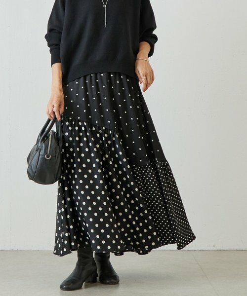 BEARDSLEY / ビアズリー ロング・マキシ丈スカート | ドットパッチワークロングスカート | 詳細8