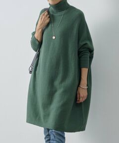 BEARDSLEY ビッグロングタートルネックニット　グレー　ビアズリー 長袖 BEARDSLEY ビッグロングタートルネックニットグレービアズリー 長袖