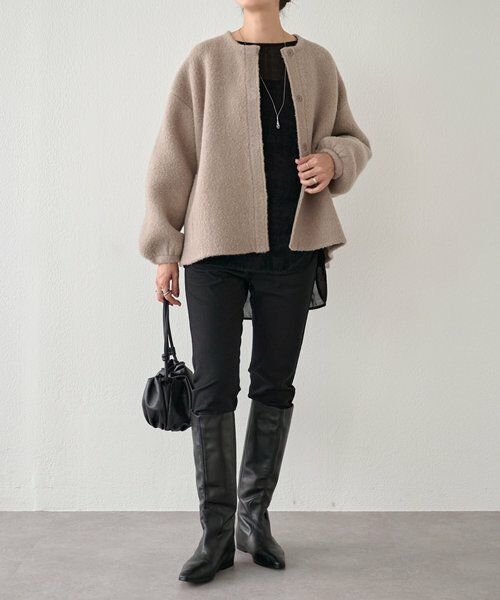 BEARDSLEY / ビアズリー ブルゾン | パフ袖ニットコート | 詳細23