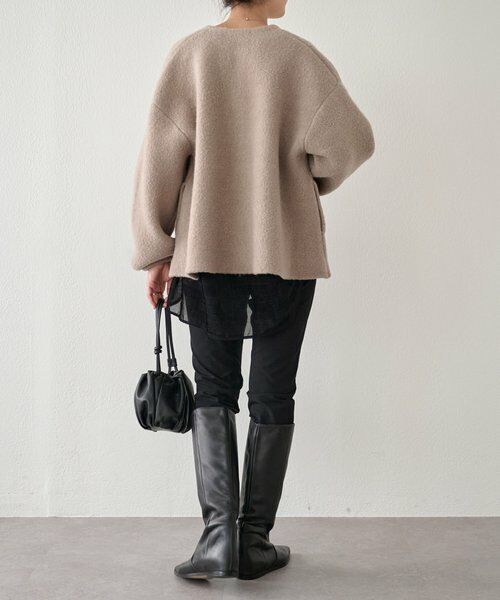 BEARDSLEY / ビアズリー ブルゾン | パフ袖ニットコート | 詳細25