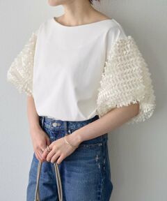 新品未使用　タグ付きBEARDSLEY ブルー花柄　カットソー　定価2.2万　綿 BEARDSLEY / ビアズリー （レディース） カットソー