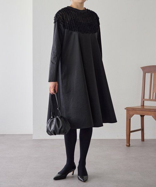 BEARDSLEY / ビアズリー ロング・マキシ丈ワンピース | フェザージャガードフレアワンピース | 詳細5