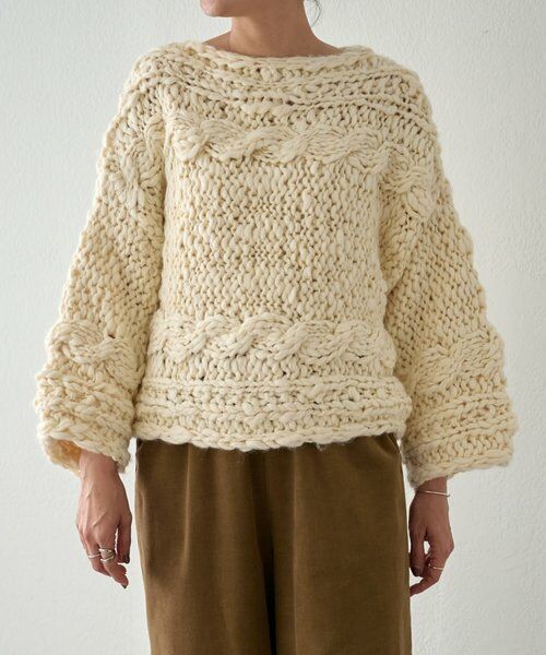 BEARDSLEY / ビアズリー ニット・セーター | 《15 quinze》棒針ケーブルプルオーバー | 詳細1