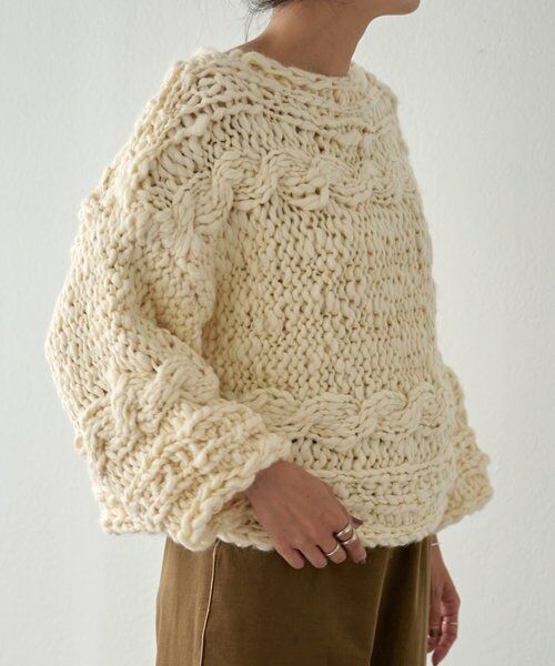 BEARDSLEY / ビアズリー ニット・セーター | 《15 quinze》棒針ケーブルプルオーバー | 詳細5