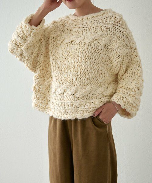 BEARDSLEY / ビアズリー ニット・セーター | 《15 quinze》棒針ケーブルプルオーバー | 詳細9