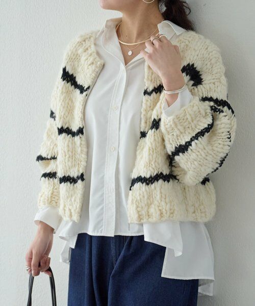 BEARDSLEY / ビアズリー ニット・セーター | 《15 quinze》ロービングボーダー前後ニット | 詳細1