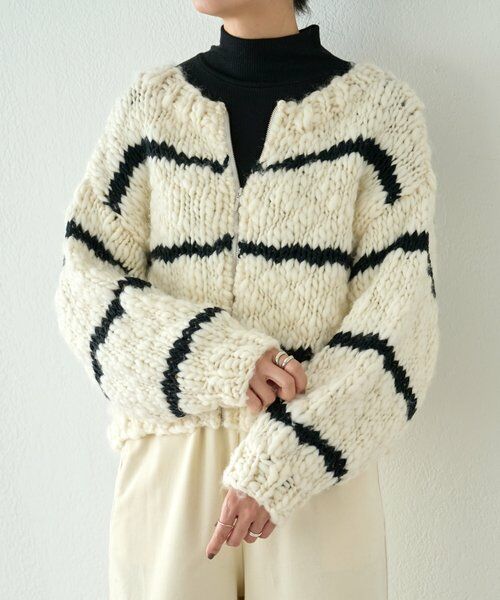 BEARDSLEY / ビアズリー ニット・セーター | 《15 quinze》ロービングボーダー前後ニット | 詳細16