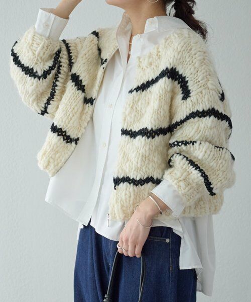 BEARDSLEY / ビアズリー ニット・セーター | 《15 quinze》ロービングボーダー前後ニット | 詳細2