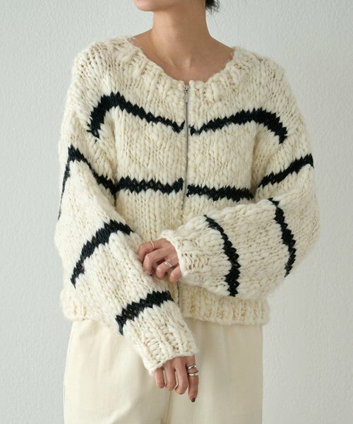 BEARDSLEY / ビアズリー ニット・セーター | 《15 quinze》ロービングボーダー前後ニット | 詳細8