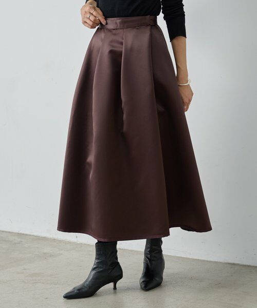 BEARDSLEY / ビアズリー ロング・マキシ丈スカート | 《15 quinze》リバーシブルサテンスカート | 詳細14