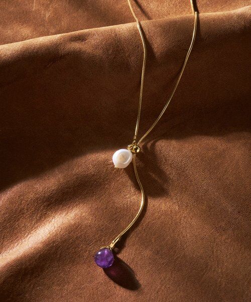 BEARDSLEY / ビアズリー リング | パール付きラリエットネックレス(パープルその他1)
